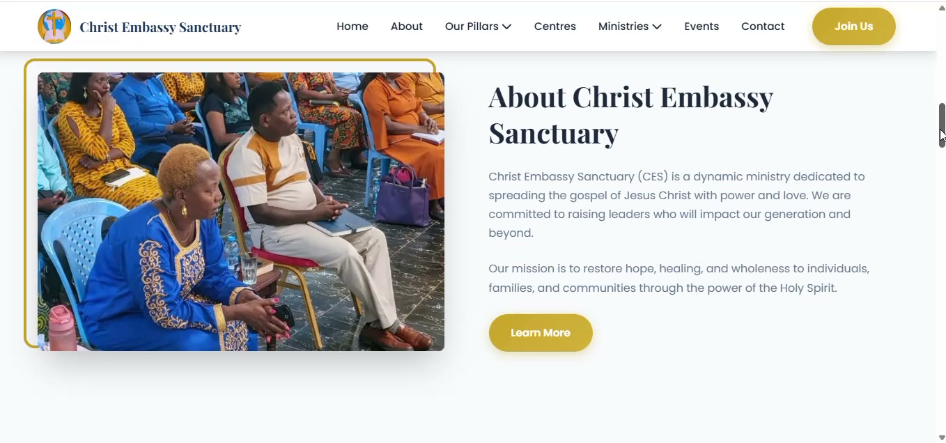 Christ Embassy Sanctuary website preview